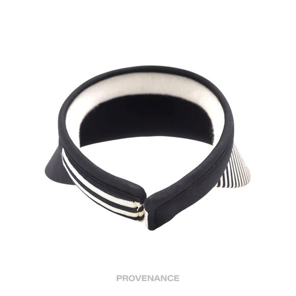 🔴 Christian Dior CD Sports Logo Visor - Striped Black White - Picture 6 of 11